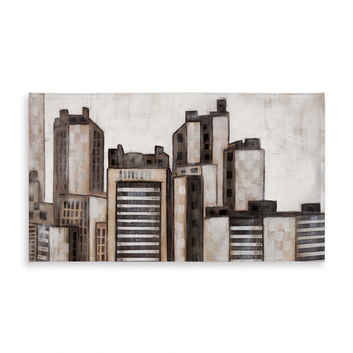 Picture of Begin Home Decor C1TCLRGE2TX91L 58 x 102 in. Striped Skyscrapers Modern Brown Tablecloth for Indoor & Outdoor