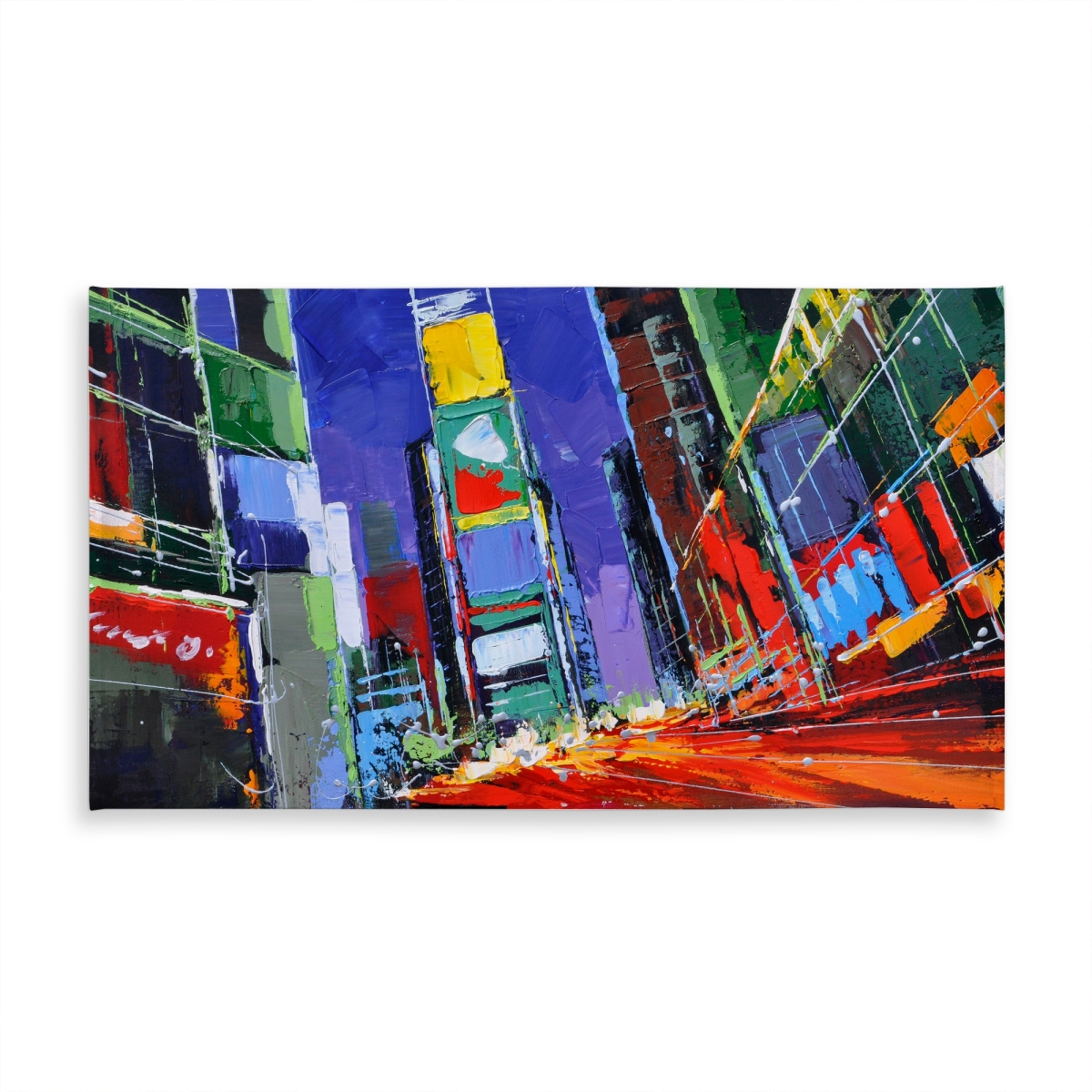 Picture of Begin Home Decor C1TCLRGEVZUTZU 58 x 102 in. Colorful Times Square Tablecloth - Indoor & Outdoor Home Decor