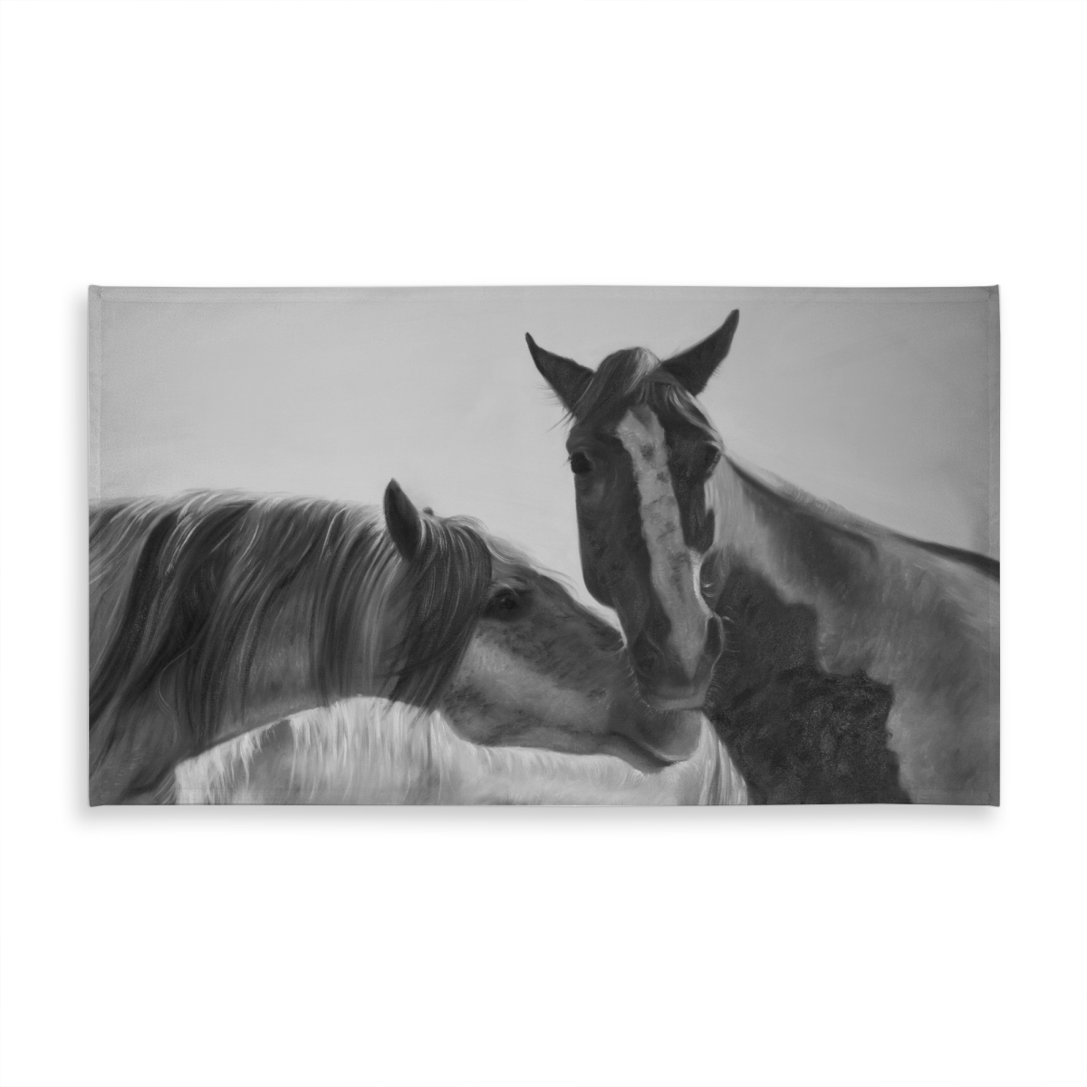 Picture of Begin Home Decor C1TCLRGEOJMW2E 58 x 102 in. Horses Lover Tablecloth - Monochrome Animal Decor - Indoor & Outdoor