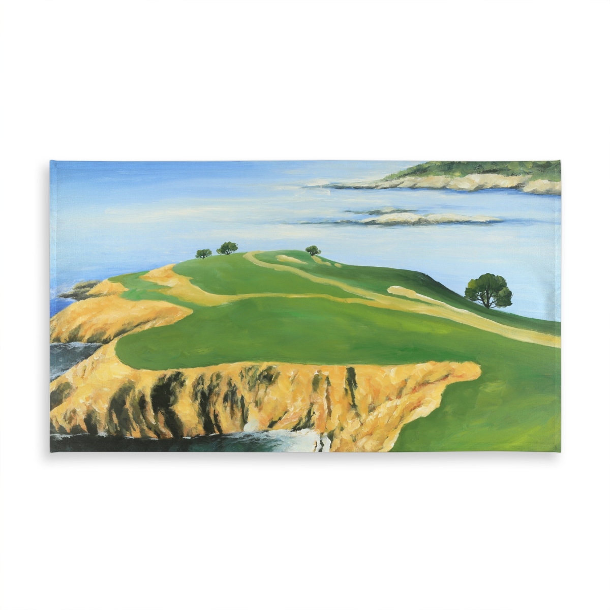 Picture of Begin Home Decor C1TCLRGELNUL8P 58 x 102 in. Pebble Beach Golf Links Tablecloth - Trees Scenic Blue Decor