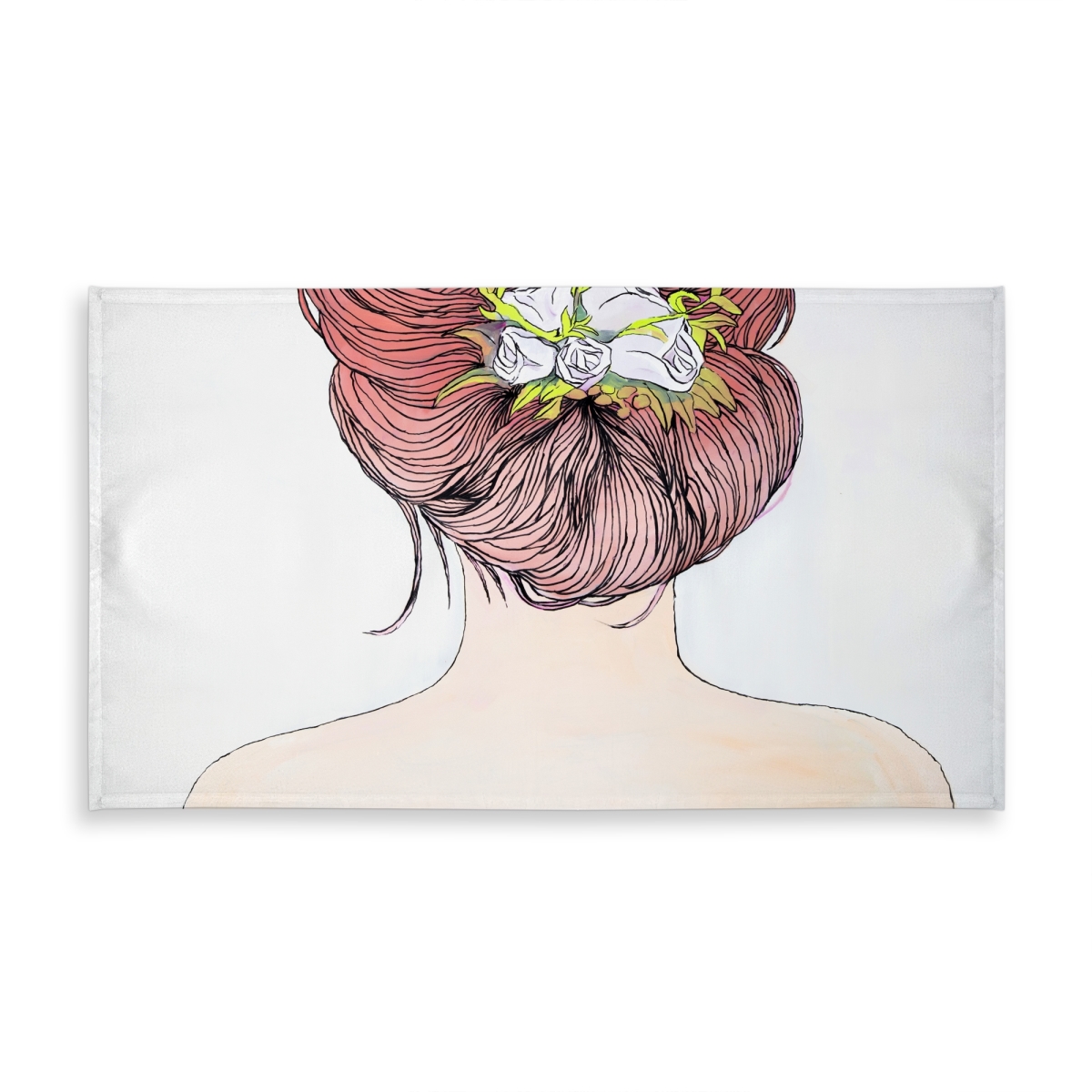 Picture of Begin Home Decor C1TCLRGEZM9KDP 58 x 102 in. Lady with Flowers Tablecloth - Romantic Home Decor - Indoor & Outdoor