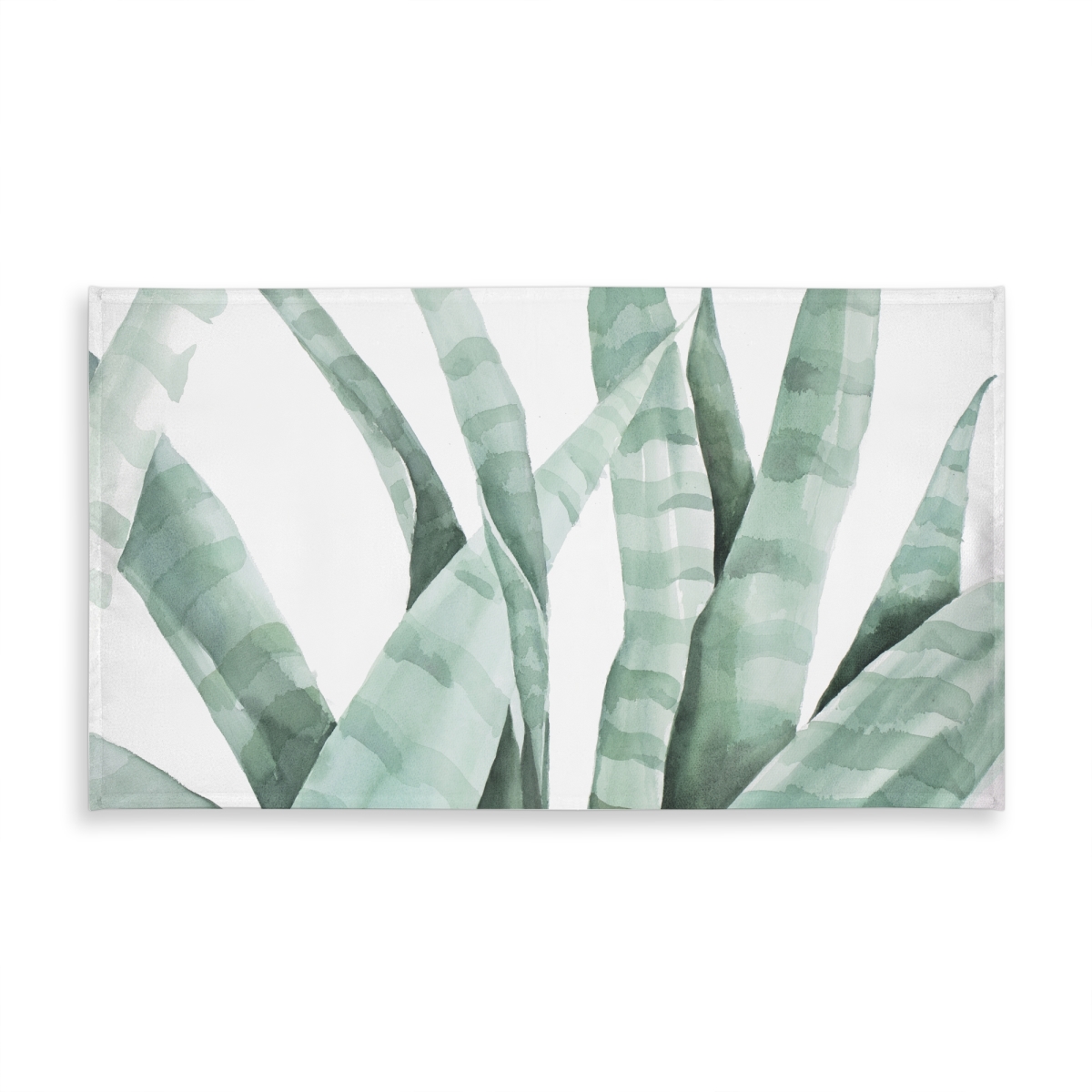 Picture of Begin Home Decor C1TCLRGEOQ91FX 58 x 102 in. Exotic White Tablecloth - Watercolor Desert Plant Design