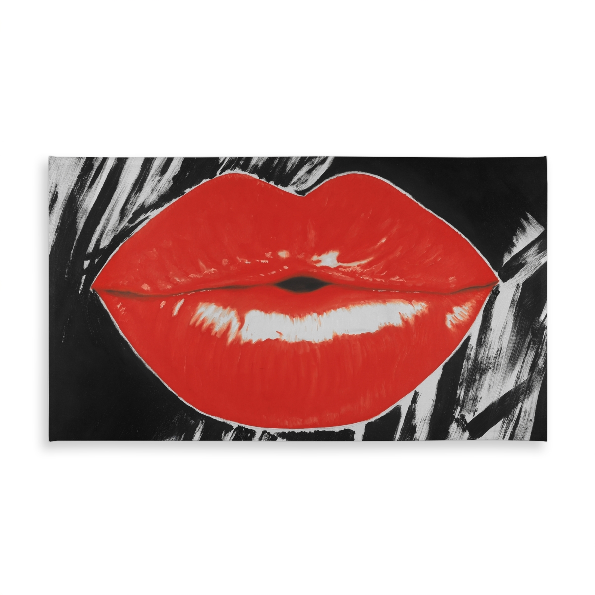 Picture of Begin Home Decor C1TCLRGEY3UTRP 58 x 102 in. Pouty Glossy Lips Tablecloth - Black Bedroom Beauty Decor