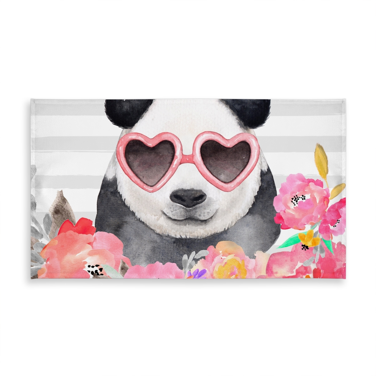 Picture of Begin Home Decor C1TCLRGEP9JPI4 58 x 102 in. Panda Heart Glasses Tablecloth - White Wildlife Home Decor