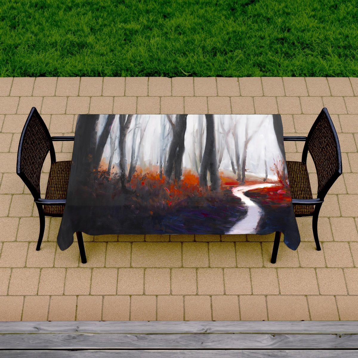 Picture of Begin Home Decor C1TCLRGEWQZ2XY 58 x 102 in. Mysterious Forest Tablecloth - Indoor & Outdoor Home Decor