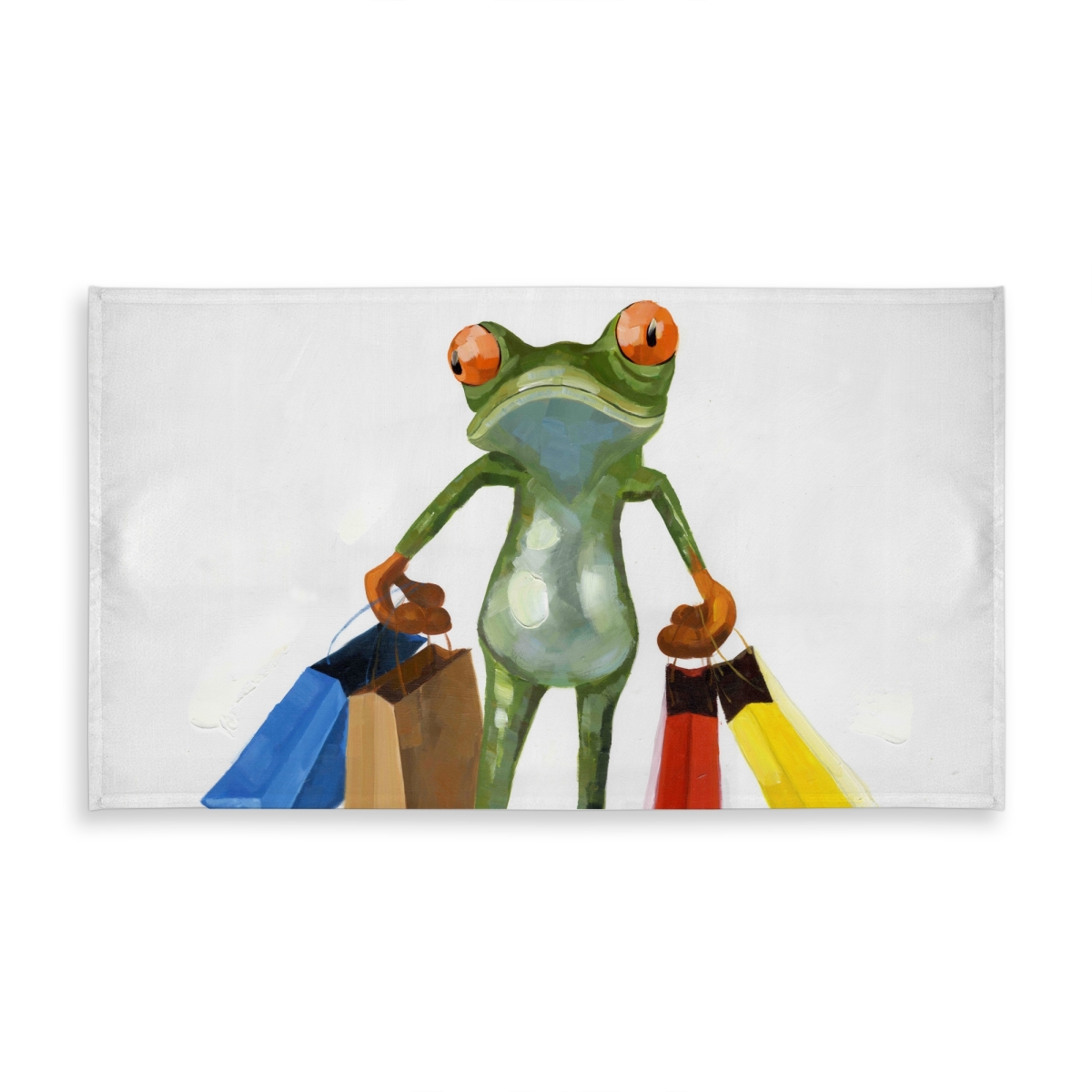 Picture of Begin Home Decor C1TCLRGEOKBH03 58 x 102 in. Funny Frog Tablecloth - Blue Indoor & Outdoor Home Decor