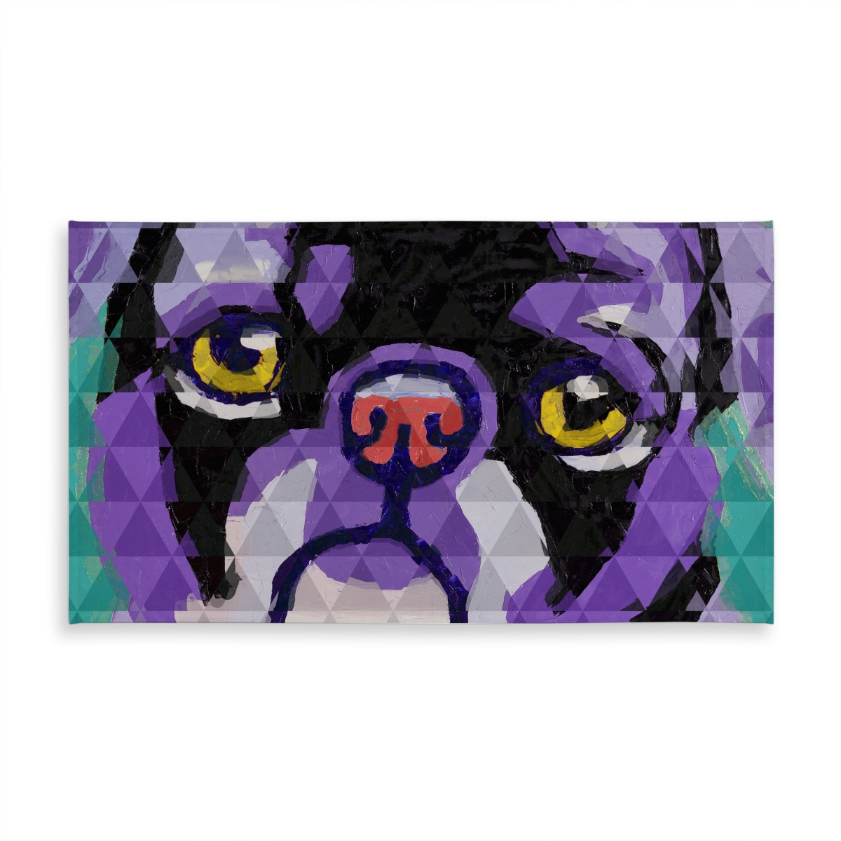 Picture of Begin Home Decor C1TCLRGETUGTPM 58 x 102 in. Geometric Pug Purple Tablecloth - Indoor & Outdoor Pet Decor