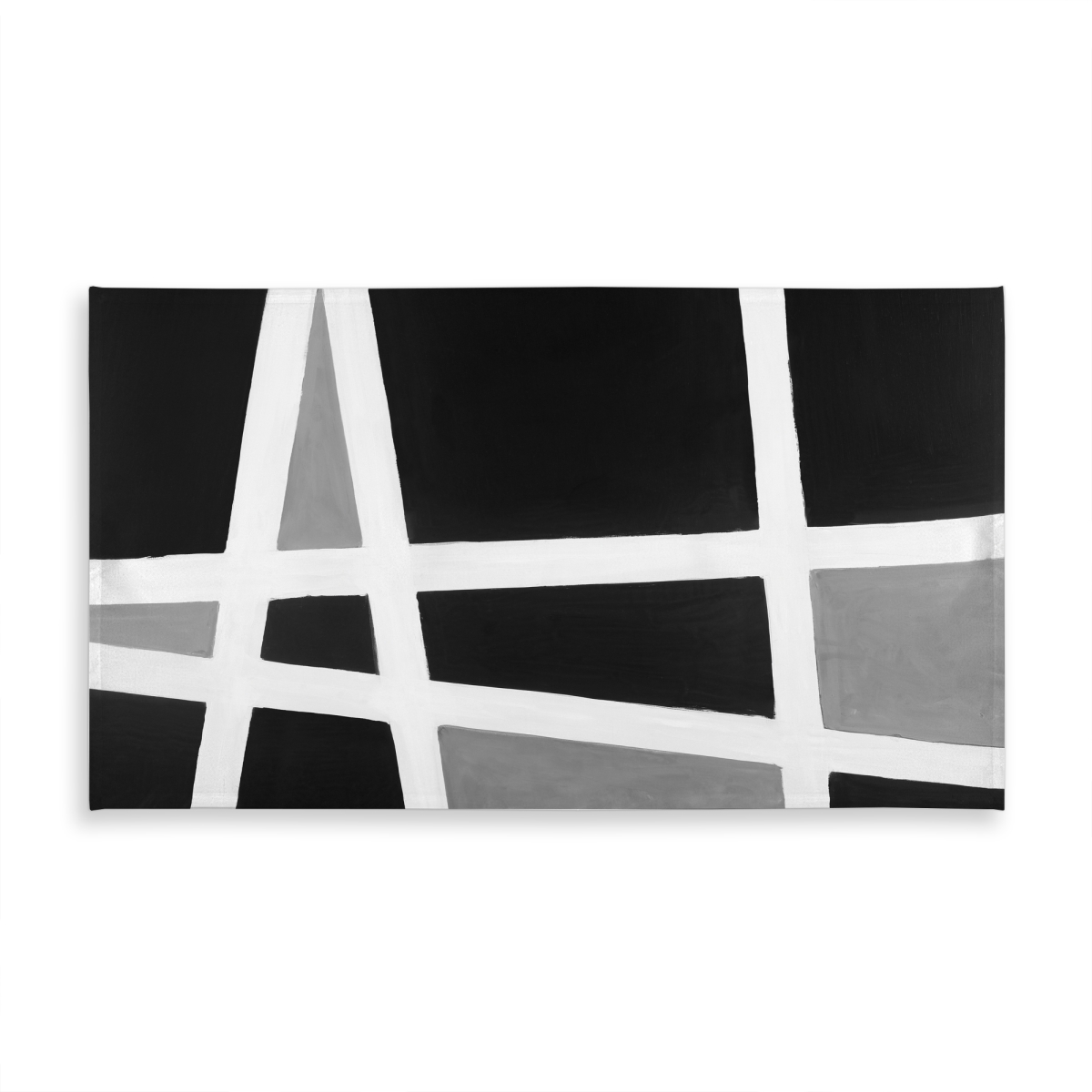 Picture of Begin Home Decor C1TCLRGEWH3G5D 58 x 102 in. Black & White Abstract Shapes Tablecloth - Indoor & Outdoor Decor