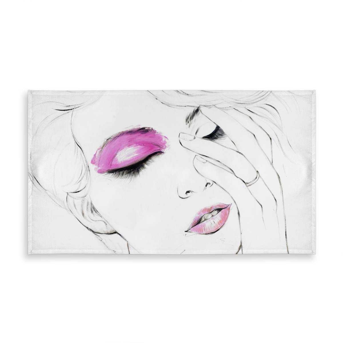 Picture of Begin Home Decor C1TCLRGEWBL4MX 58 x 102 in. Pink Makeup White Tablecloth - Indoor & Outdoor Home Decor