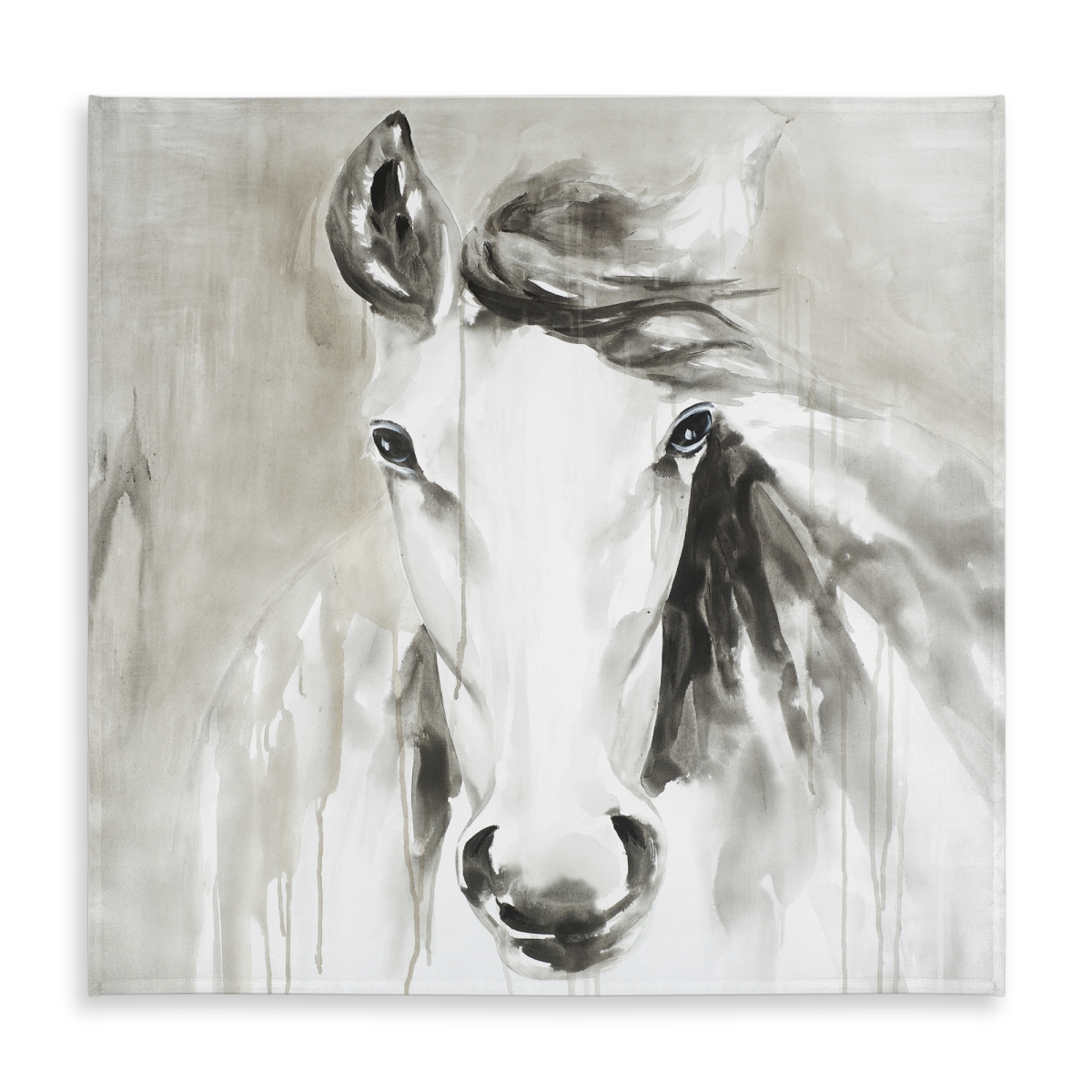 Picture of Begin Home Decor C1TC5858Z1WHFM 58 x 58 in. Minimalist Farm Animals Tablecloth - Beautiful Abstract Horse