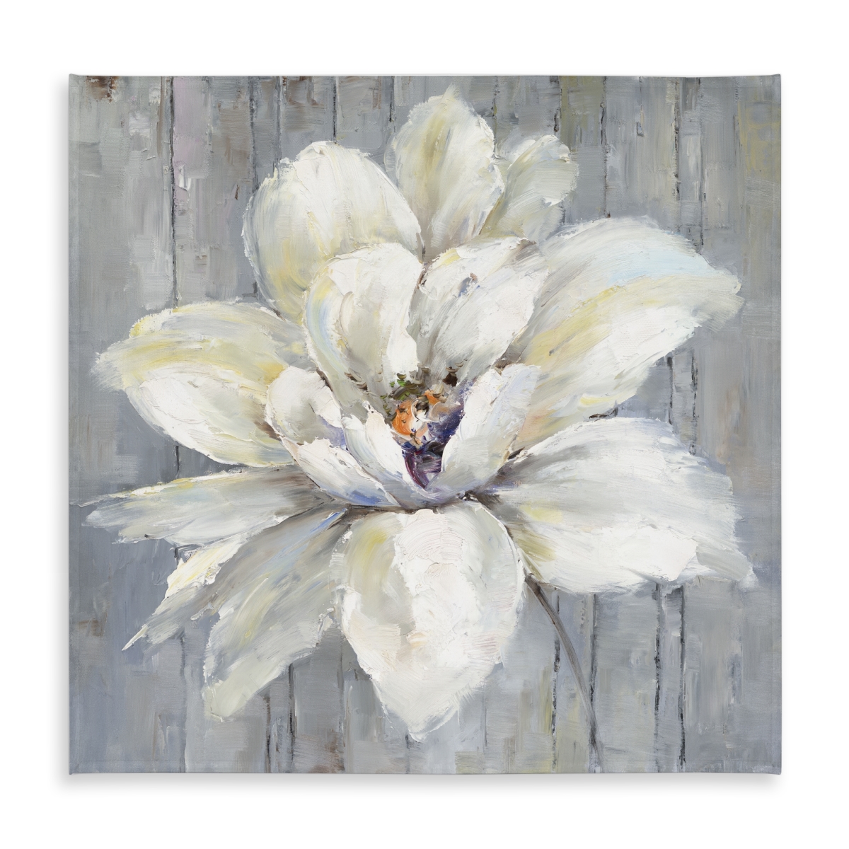 Picture of Begin Home Decor C1TC585818OM3H 58 x 58 in. White Flower on Wood Tablecloth - Indoor & Outdoor Home Decor