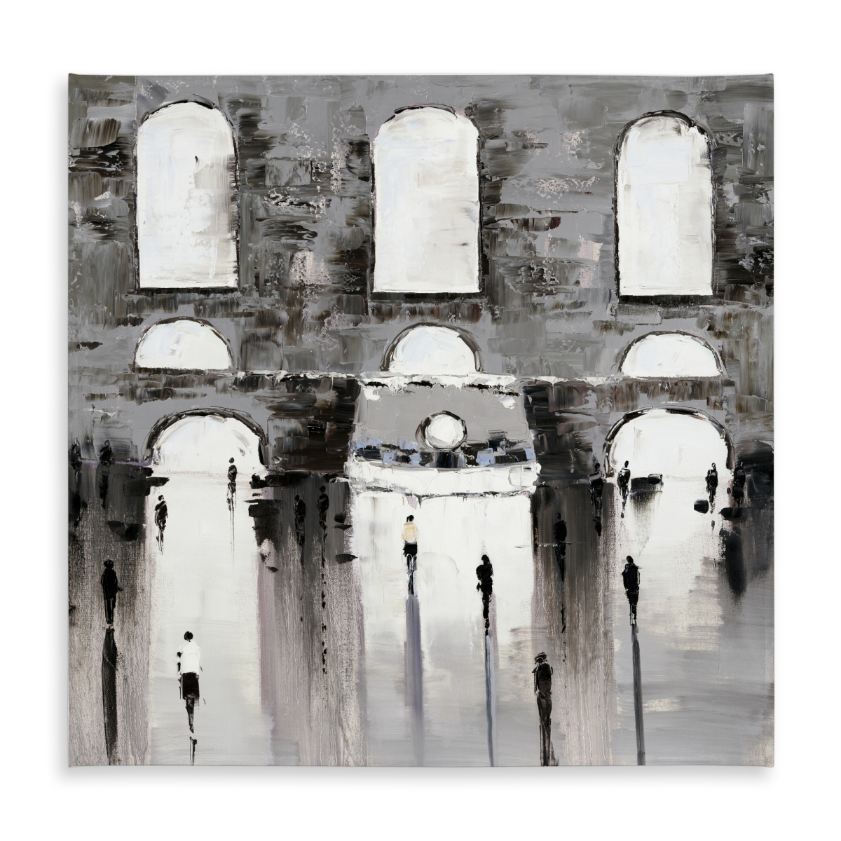 Picture of Begin Home Decor C1TC5858Y4CHA9 58 x 58 in. Gray Street Scenery Tablecloth - Indoor & Outdoor Home Decor