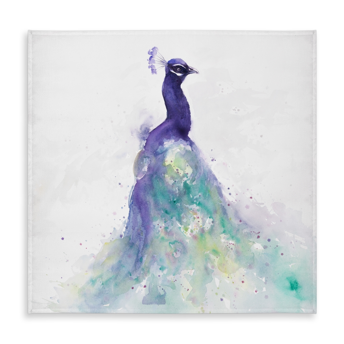 Picture of Begin Home Decor C1TC5858JUBC70 58 x 58 in. Romantic Peacock Tablecloth - Watercolor Decor - Indoor & Outdoor