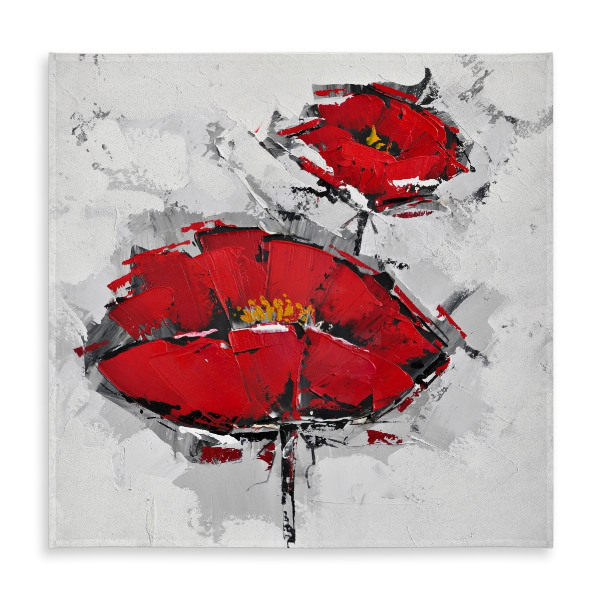 Picture of Begin Home Decor C1TC5858QJOAR6 58 x 58 in. Texturized Red Poppies Tablecloth - Indoor & Outdoor Home Decor