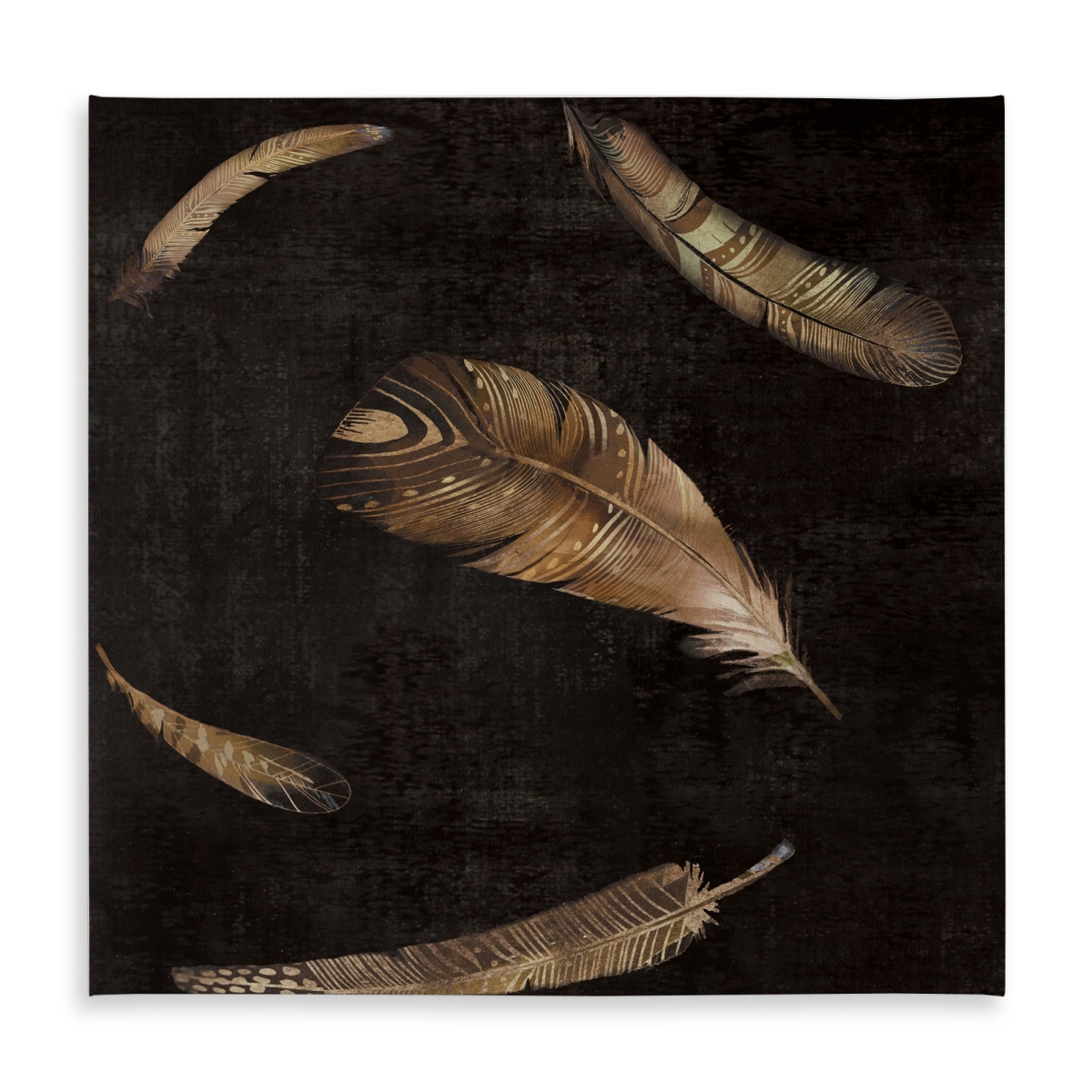 Picture of Begin Home Decor C1TC5858M20PUV 58 x 58 in. Golden Feathers Tablecloth - Indoor & Outdoor Hygge Home Decor