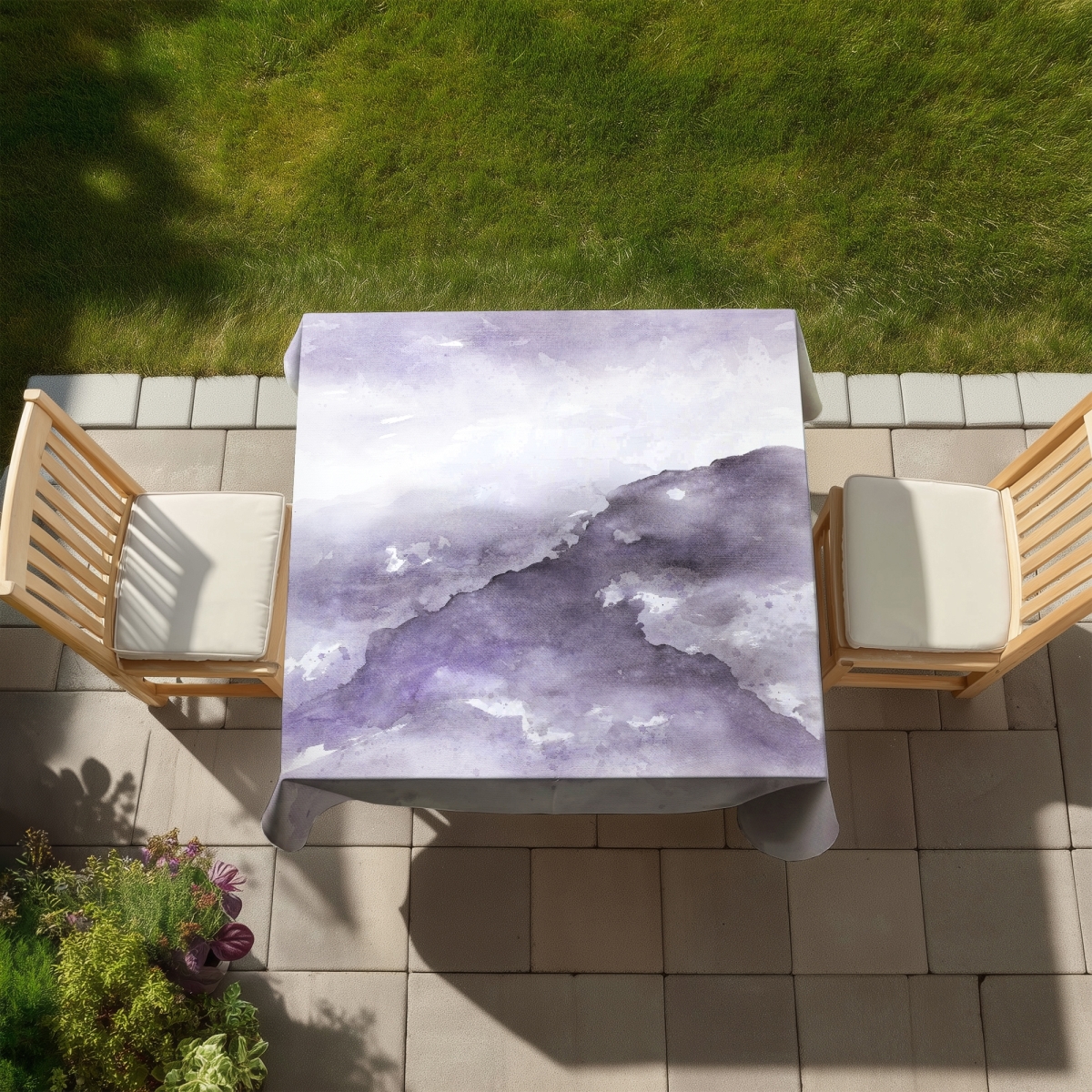 Picture of Begin Home Decor C1TC58583SYNE4 58 x 58 in. Contemporary Nebula Tablecloth - Indoor & Outdoor Home Decor