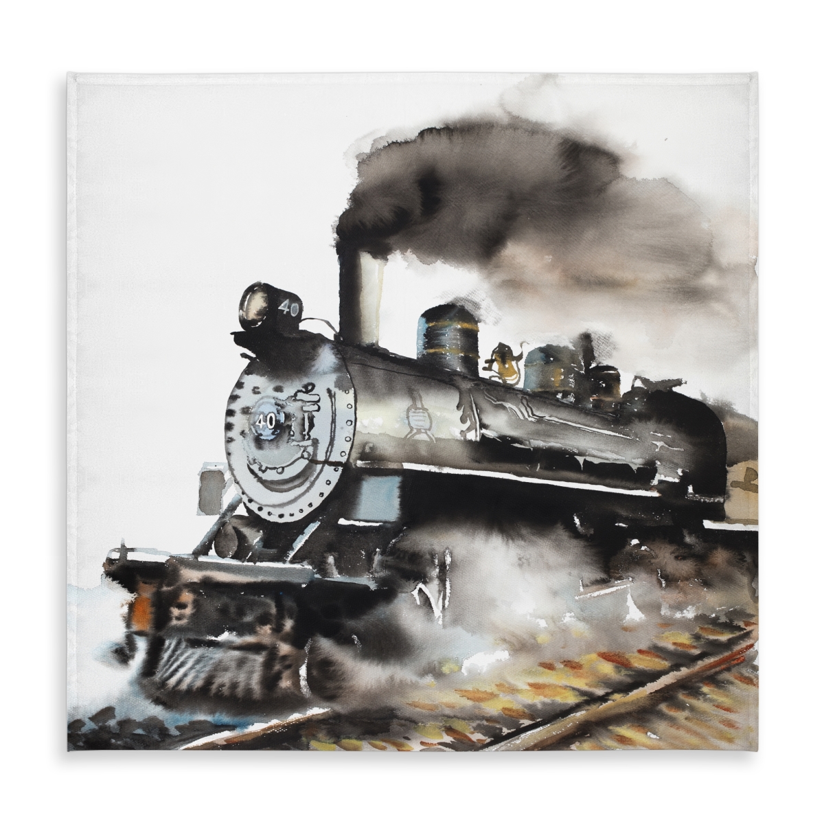 Picture of Begin Home Decor C1TC5858WLGZIR 58 x 58 in. Vintage Steam Train Industrial Gray Tablecloth - Indoor & Outdoor