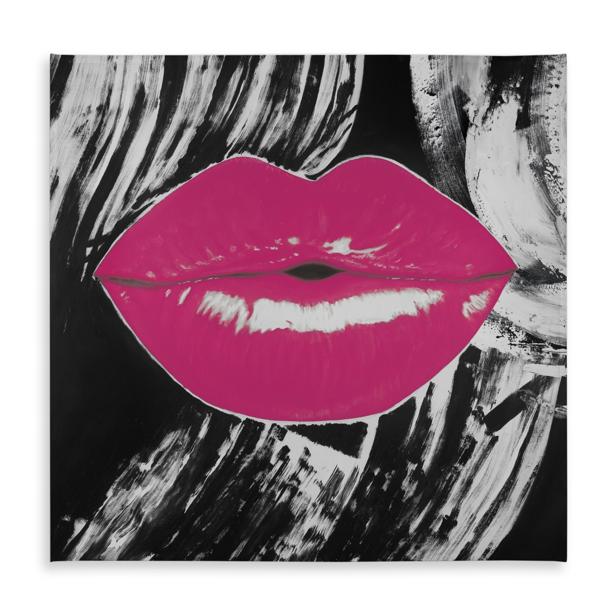Picture of Begin Home Decor C1TC5858JM328I 58 x 58 in. Pink Glossy Lips Tablecloth - Romantic Beauty Home Decor