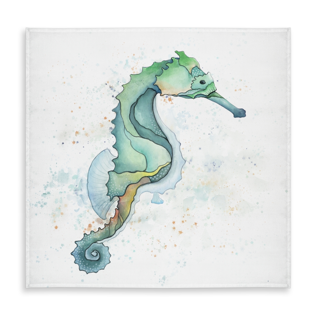 Picture of Begin Home Decor C1TC58585Z8AST 58 x 58 in. Exotic Turquoise Seahorse Tablecloth - Indoor & Outdoor Decor