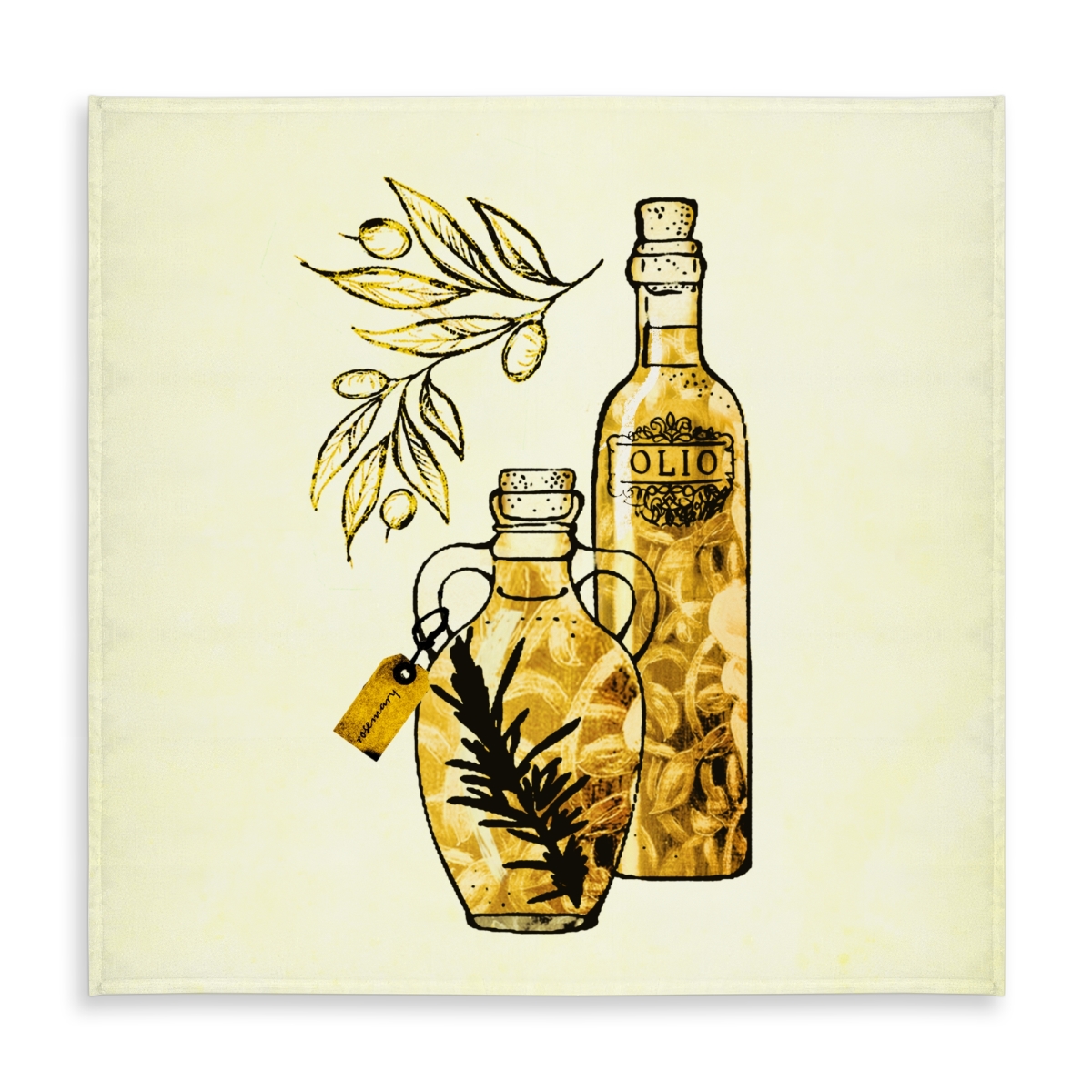 Picture of Begin Home Decor C1TC5858YX14YV 58 x 58 in. Artisanal Olive Oil Tablecloth - Yellow Indoor & Outdoor Decor