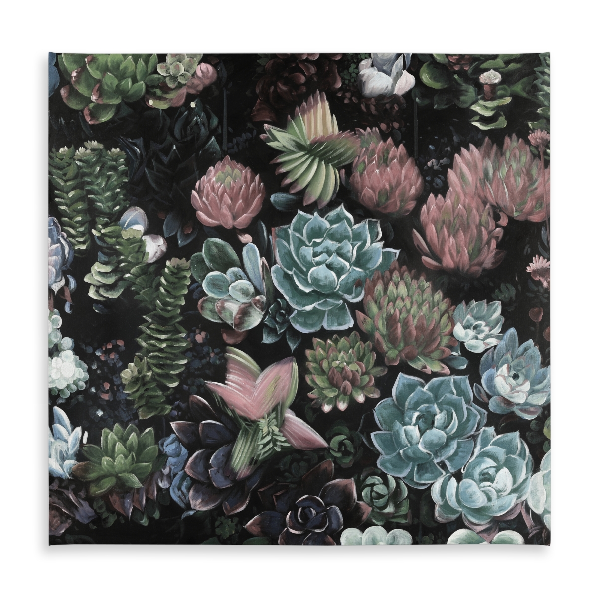 Picture of Begin Home Decor C1TC58582CNJHP 58 x 58 in. Succulent Set Pink Botanical Floral Tablecloth - Indoor & Outdoor