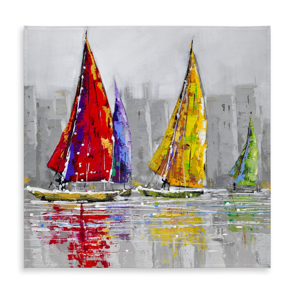 Picture of Begin Home Decor C1TC5858C5N678 58 x 58 in. Sailboats in the Wind Tablecloth - Coastal Livingroom Decor