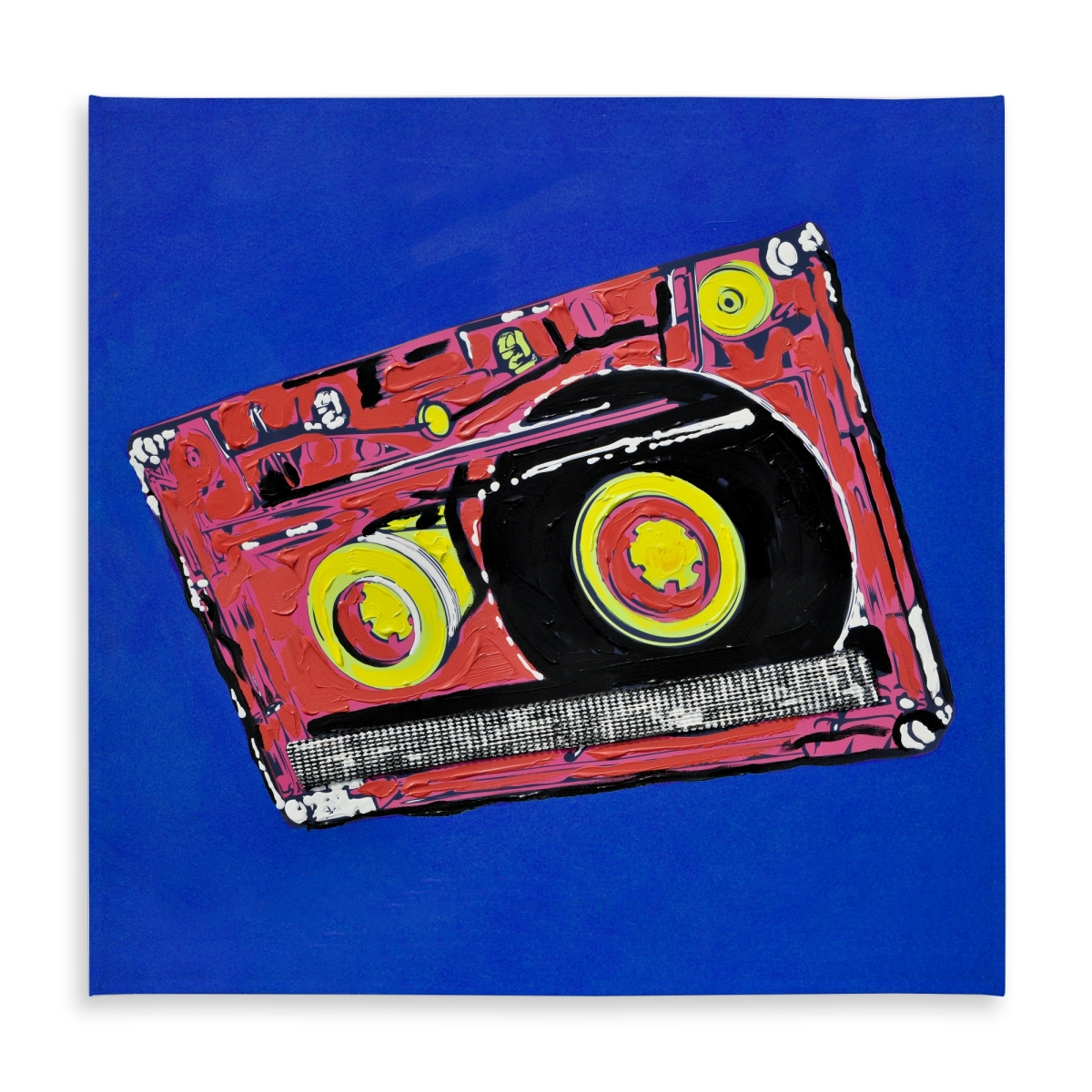 Picture of Begin Home Decor C1TC58581TFRJT 58 x 58 in. Tape Player Tablecloth - Object Blue Indoor & Outdoor Decor