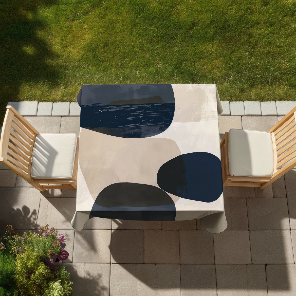 Picture of Begin Home Decor C1TC58585NEUJP 58 x 58 in. Bubbles Tablecloth - Indoor Outdoor Home Decor - Stylish Design