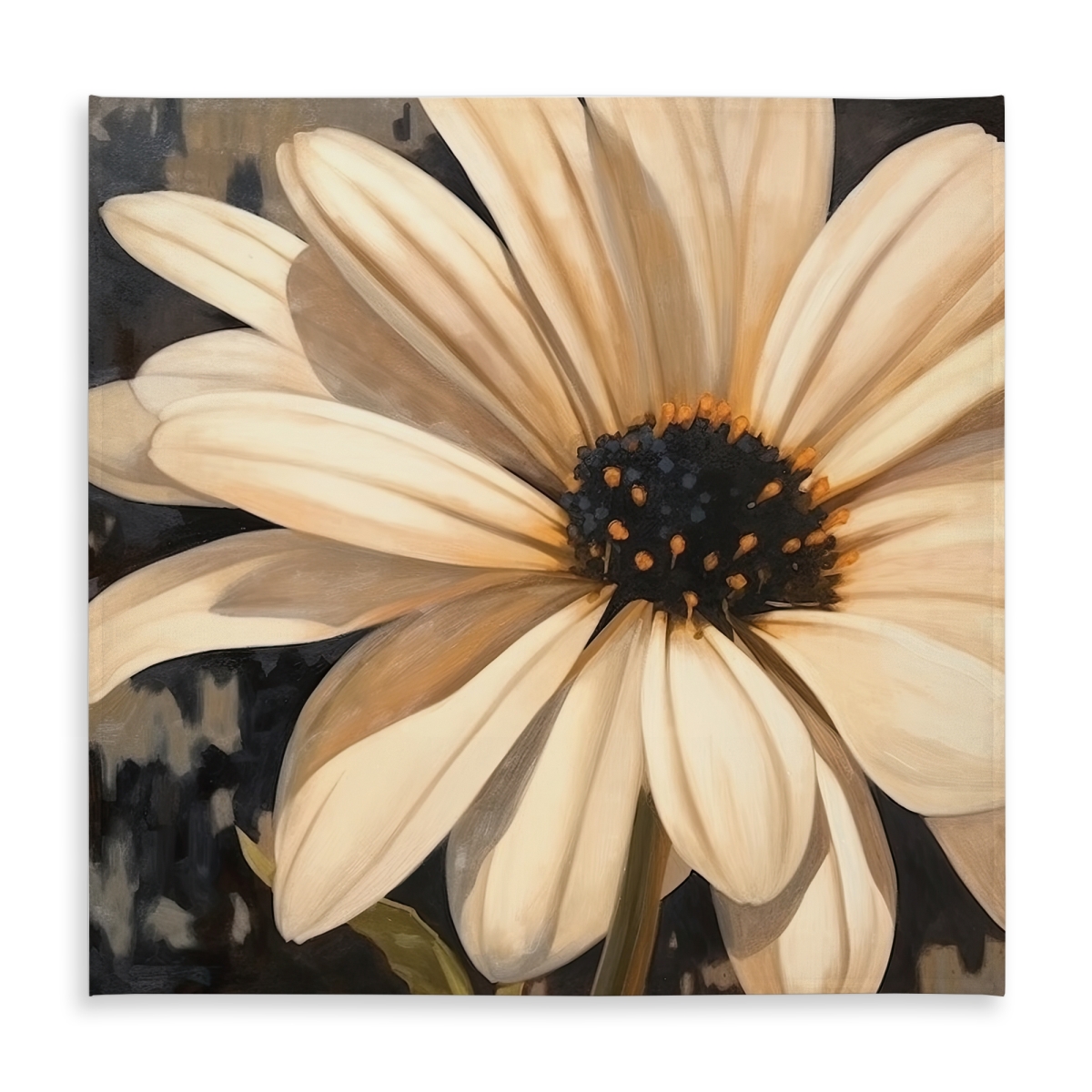 Picture of Begin Home Decor C1TC58583CEAD0 58 x 58 in. Open Daisy Black Tablecloth - Indoor & Outdoor Home Decor