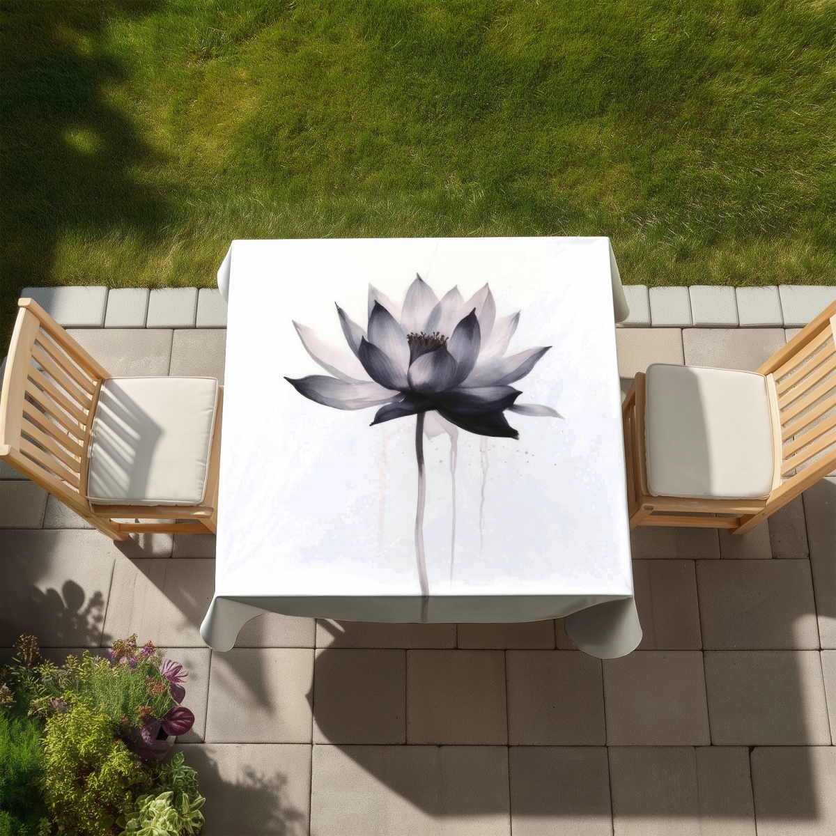Picture of Begin Home Decor C1TC5858GVZ38K 58 x 58 in. Watercolor Flower Tablecloth - Indoor & Outdoor Home Decor