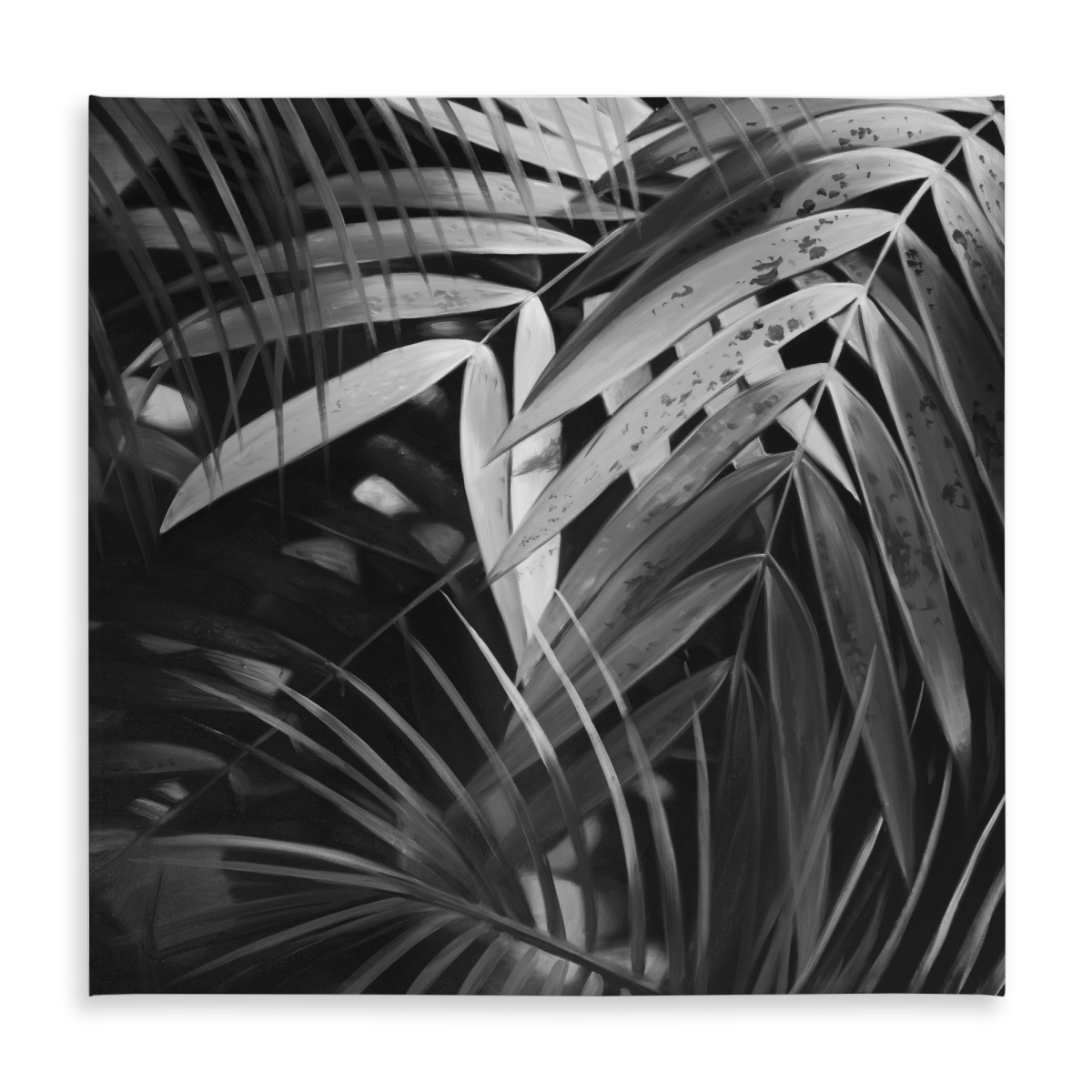 Picture of Begin Home Decor C1TC58580Q24IF 58 x 58 in. Monochrome Tropicals Leaves Tablecloth - Indoor & Outdoor Decor