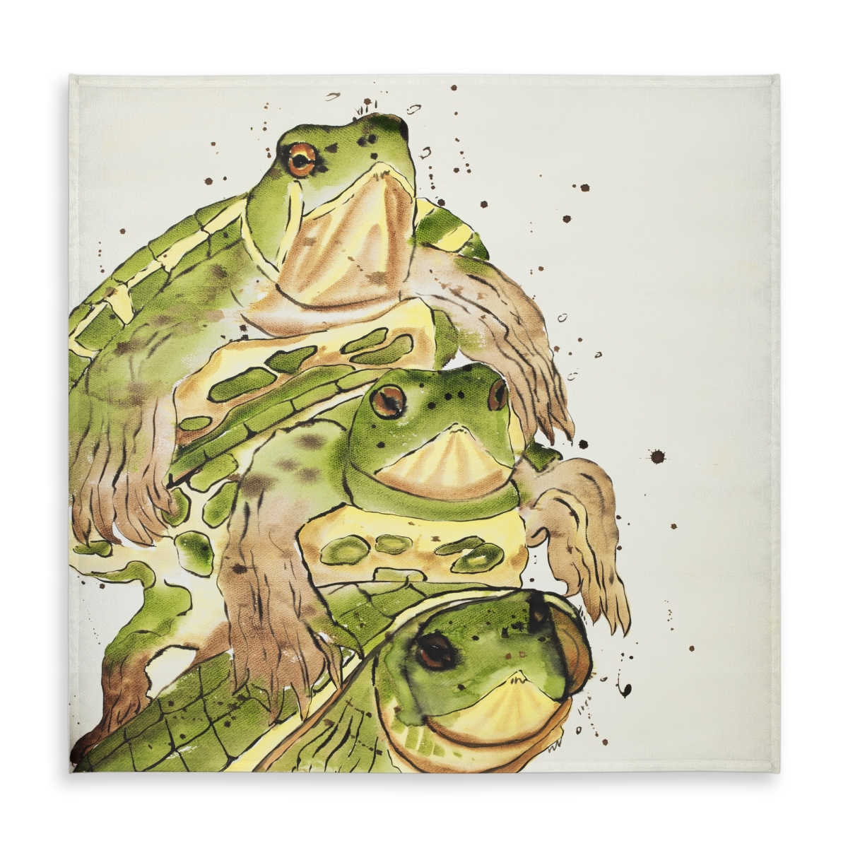 Picture of Begin Home Decor C1TC5858WZS3ZE 58 x 58 in. Three Aquatic Turtles Tablecloth - Indoor & Outdoor Home Decor