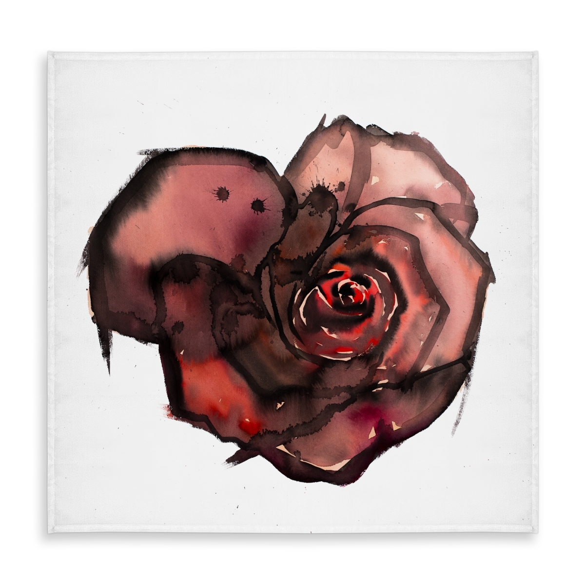 Picture of Begin Home Decor C1TC58581KHHLJ 58 x 58 in. Dark Rose Botanical Tablecloth - Indoor & Outdoor Home Decor