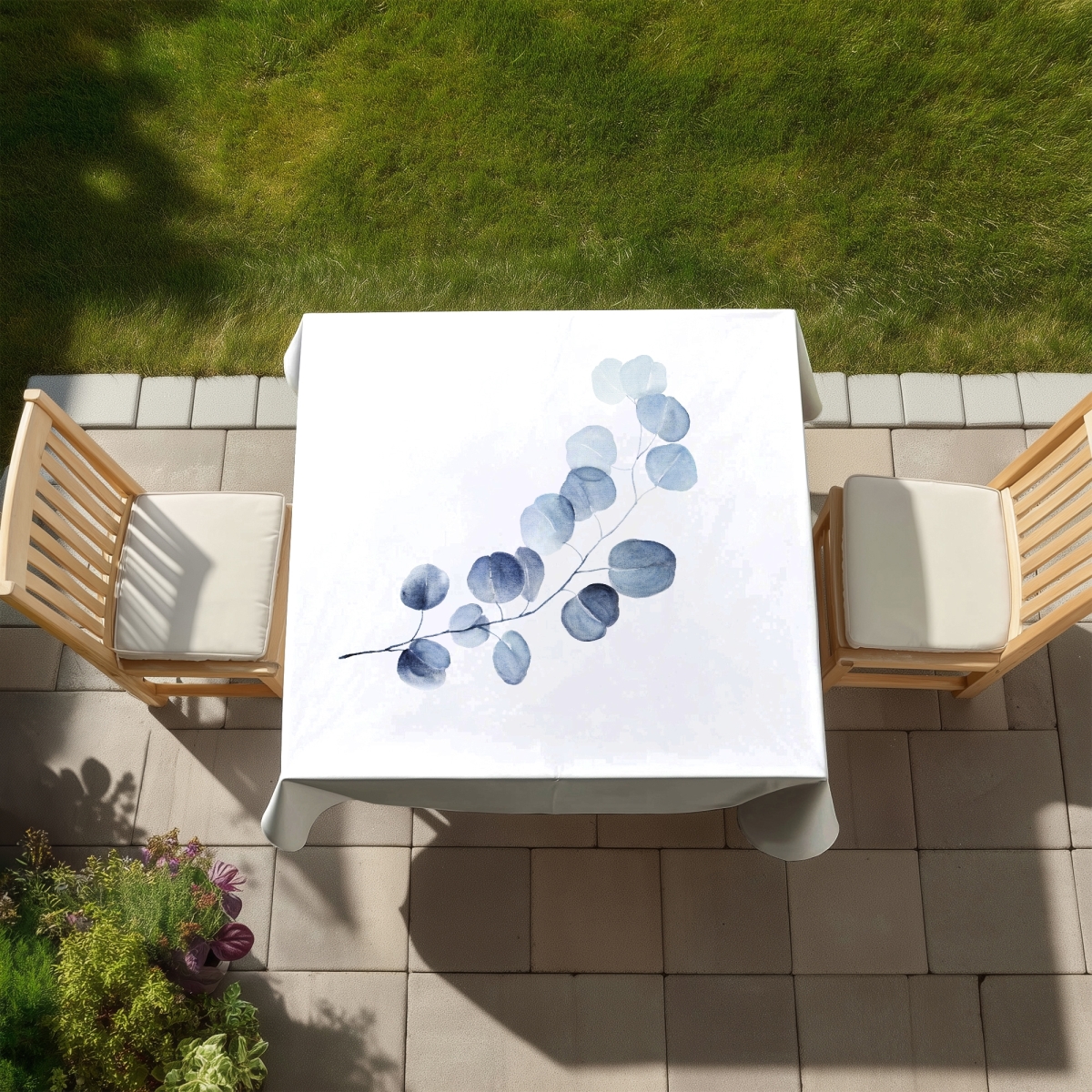Picture of Begin Home Decor C1TC58589X9KGN 58 x 58 in. Eucalyptus Botanical Tablecloth - Indoor & Outdoor Home Decor