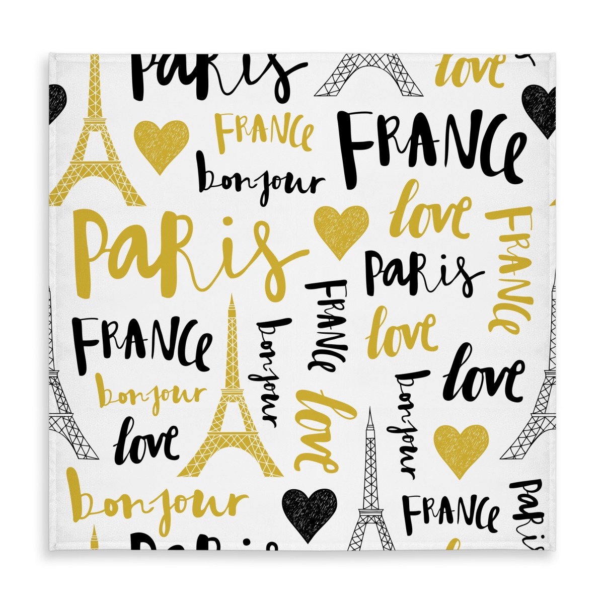 Picture of Begin Home Decor C1TC58589KXGPW 58 x 58 in. Bonjour La France Yellow Tablecloth - Indoor & Outdoor Decor