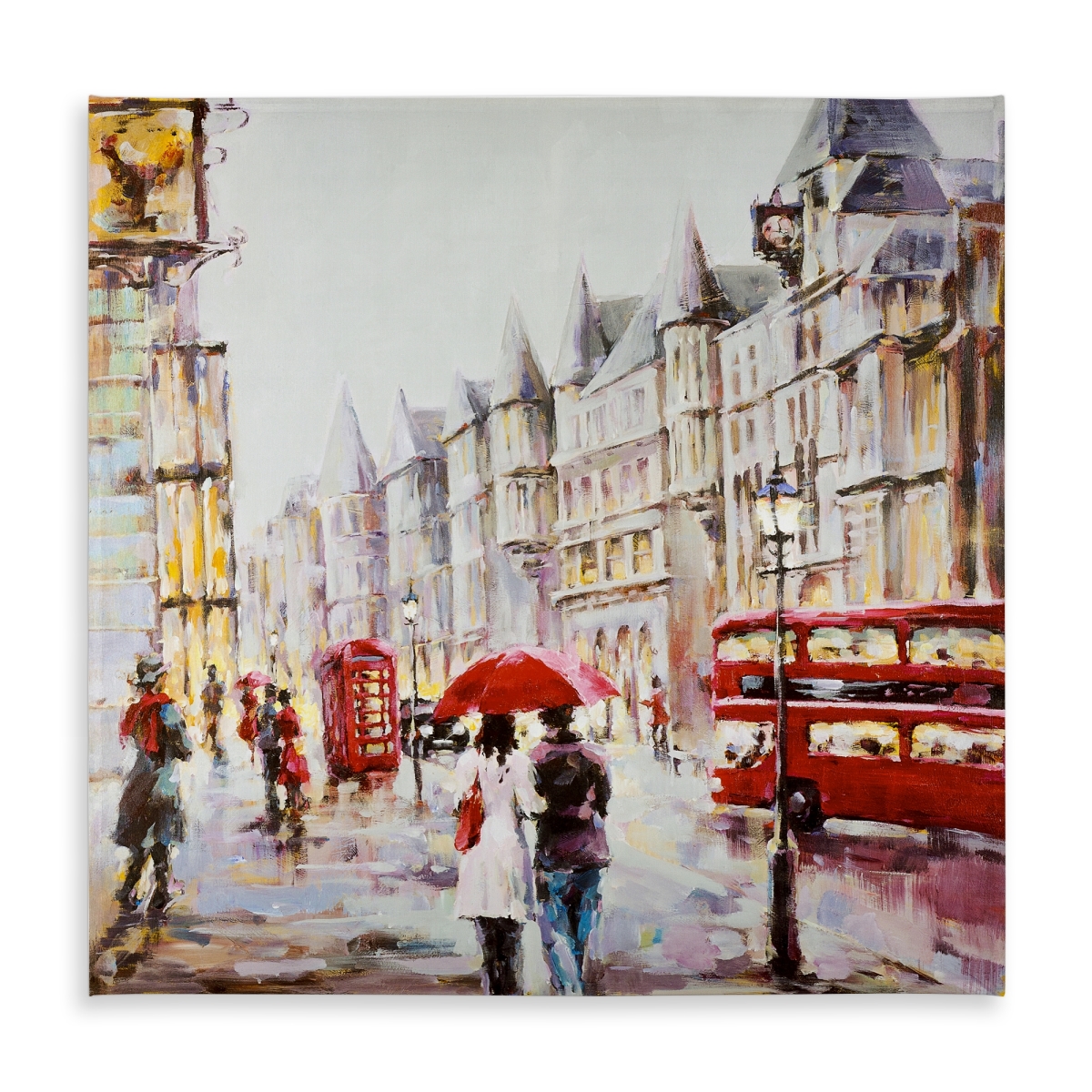 Picture of Begin Home Decor C1TC5858O6C397 58 x 58 in. Red Contemporary Street Scenery Tablecloth - Indoor & Outdoor Decor