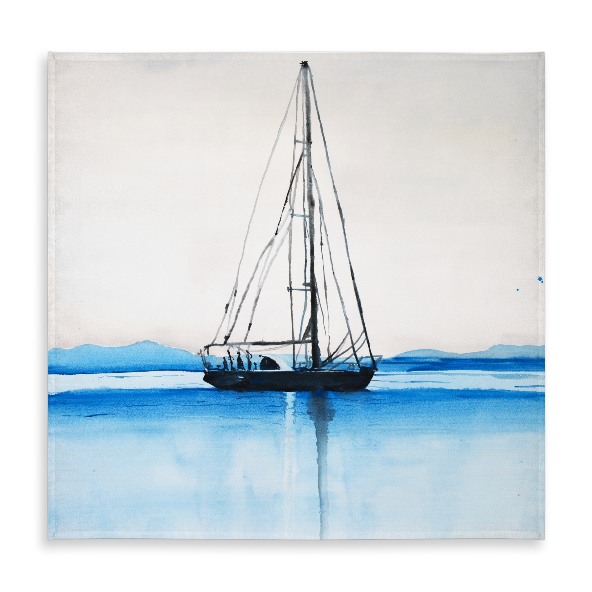Picture of Begin Home Decor C1TC5858KXUVEY 58 x 58 in. Sailboat on Calm Water Tablecloth - Indoor Outdoor Decor