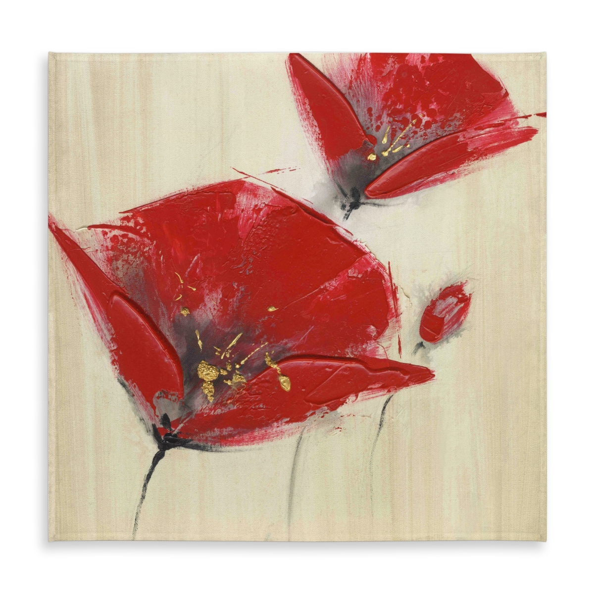 Picture of Begin Home Decor C1TC58588GJGJ1 58 x 58 in. Floral Red Tablecloth - Indoor & Outdoor Home Decor with Texture