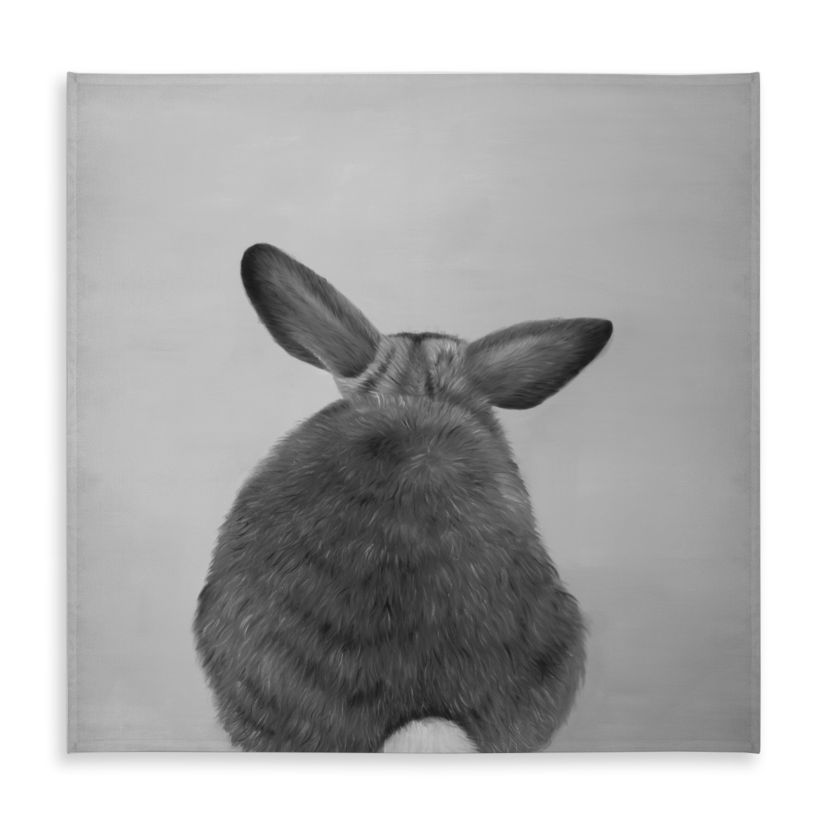 Picture of Begin Home Decor C1TC5858V0FE0W 58 x 58 in. Little Rabbit Tablecloth - Monochrome Animals Pet Decor