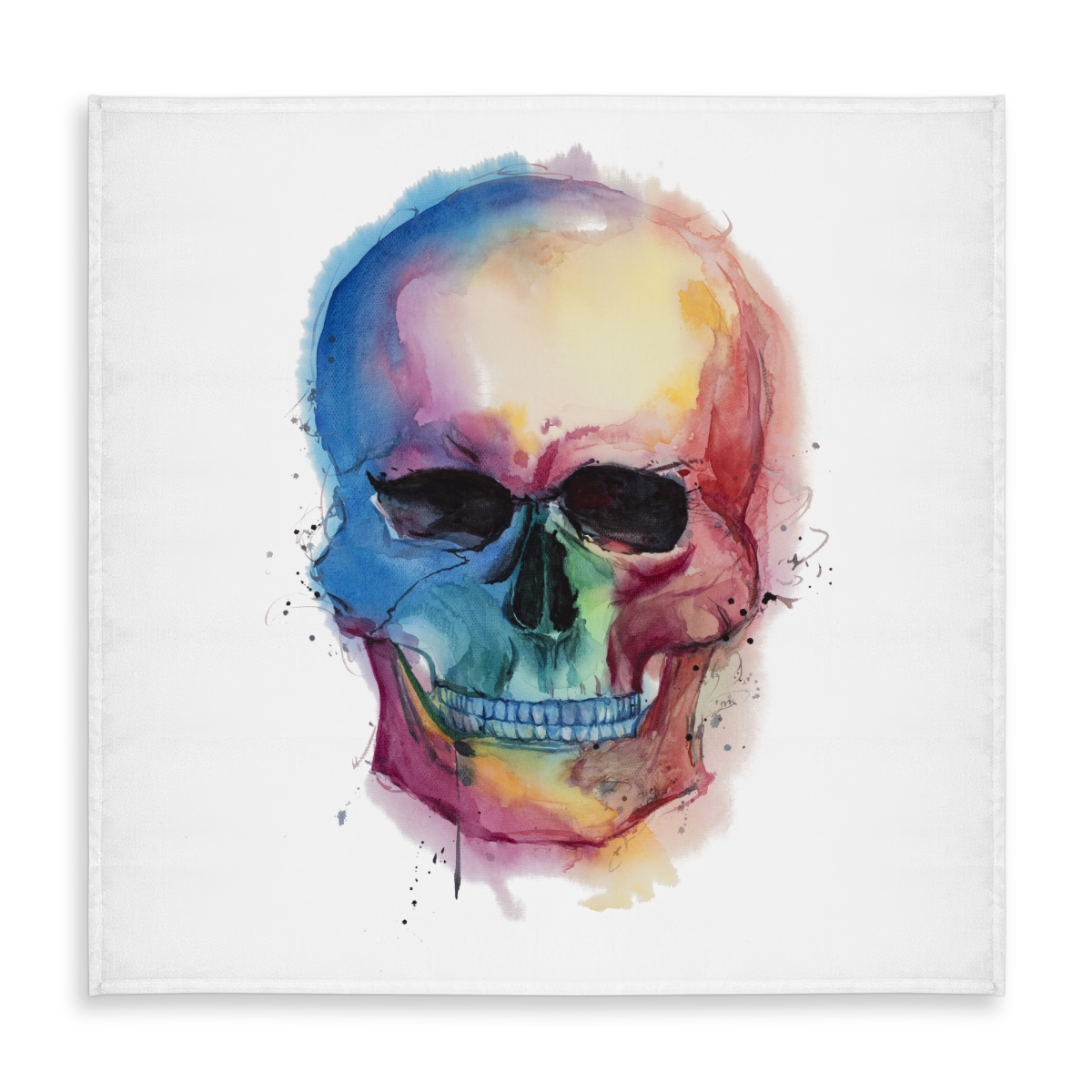 Picture of Begin Home Decor C1TC5858R31TZQ 58 x 58 in. Watercolor Colorful Skull Tablecloth - Indoor & Outdoor Decor