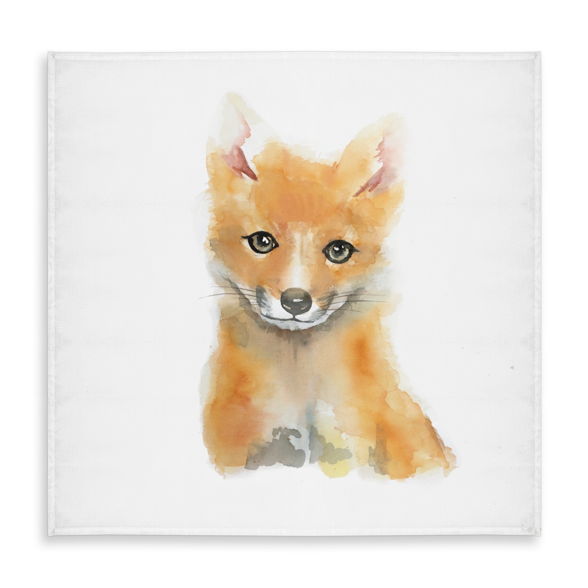 Picture of Begin Home Decor C1TC58586Q87C7 58 x 58 in. Watercolor Baby Fox Tablecloth - Indoor & Outdoor Home Decor