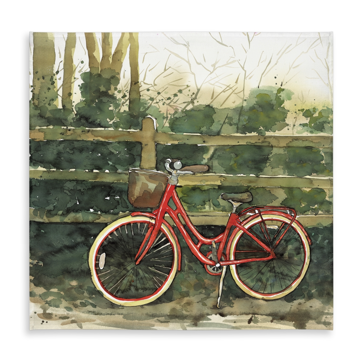 Picture of Begin Home Decor C1TC58589I9DG6 58 x 58 in. Rustic Bike Tablecloth - Riding in the Woods - Home Decor