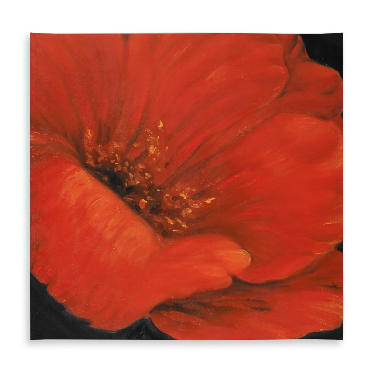 Picture of Begin Home Decor C1TC5858UHIPOK 58 x 58 in. Red Flower Black Tablecloth - Indoor & Outdoor Home Decor
