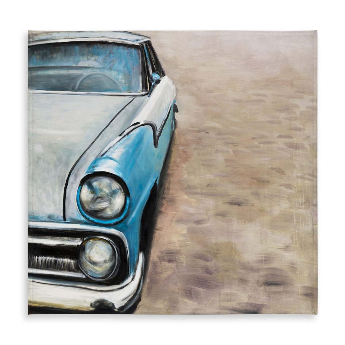 Picture of Begin Home Decor C1TC5858GXXKJJ 58 x 58 in. Old Classic Car Tablecloth - Blue Indoor & Outdoor Decor
