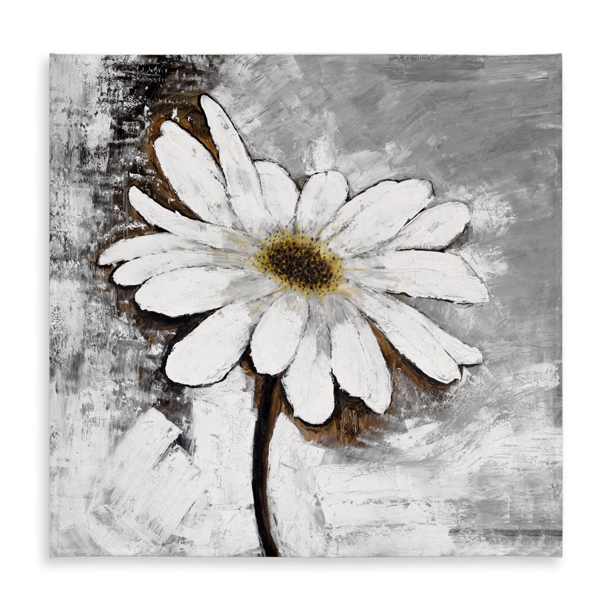 Picture of Begin Home Decor C1TC585822QJ53 58 x 58 in. Abstract Daisy White Industrial Tablecloth - Indoor & Outdoor Decor