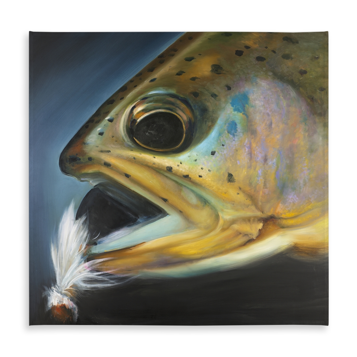 Picture of Begin Home Decor C1TC5858KC12VK 58 x 58 in. Golden Trout Fly Fishing Tablecloth - Rustic Home Decor