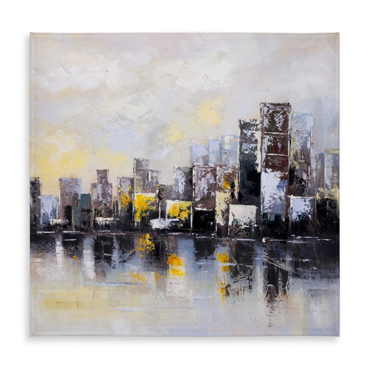 Picture of Begin Home Decor C1TC5858BCHAJZ 58 x 58 in. Industrial Bedroom Cities Tablecloth - Abstract City Morning Decor