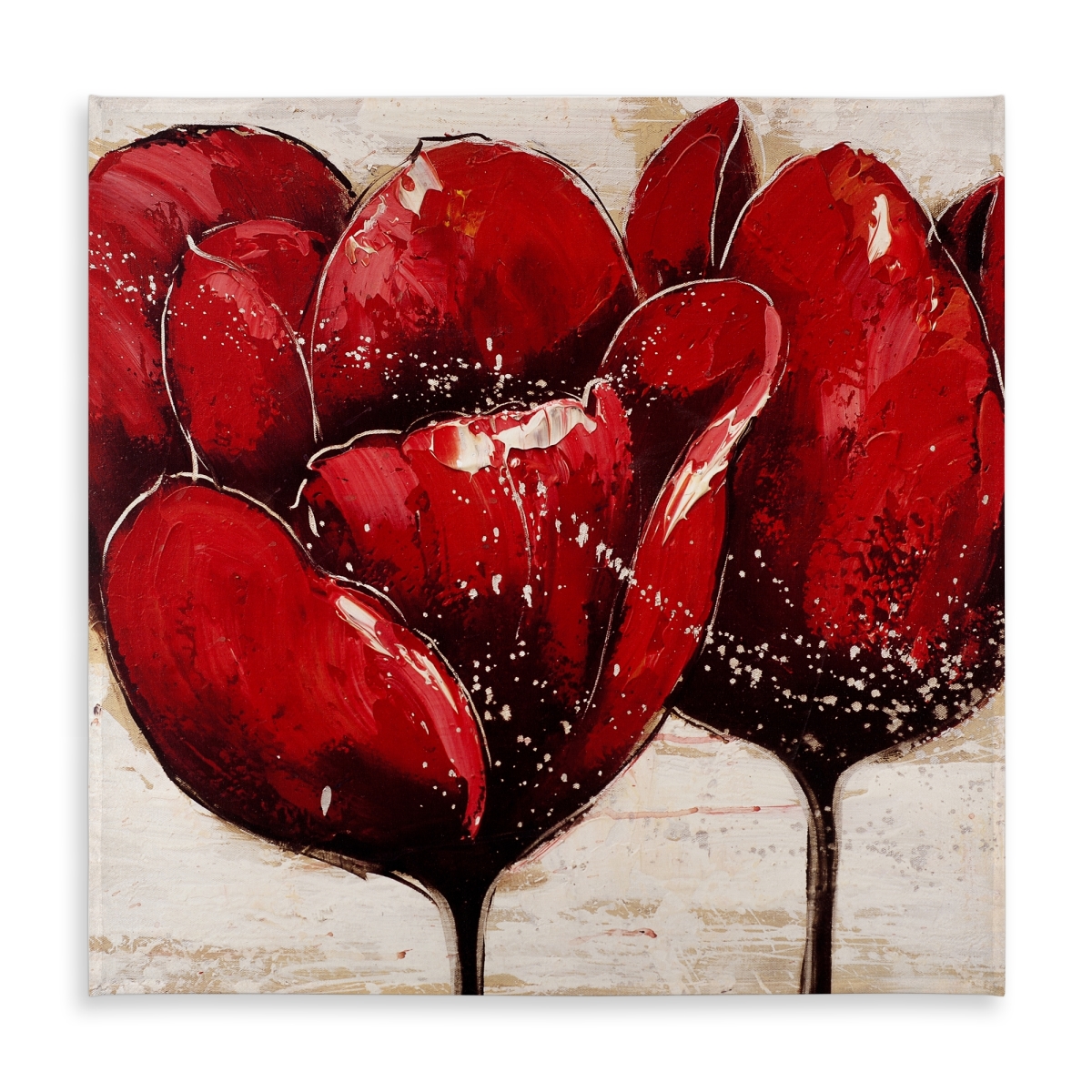 Picture of Begin Home Decor C1TC5858Z0BN9W 58 x 58 in. Red Tulips Closeup Tablecloth - Indoor & Outdoor Decor Brown