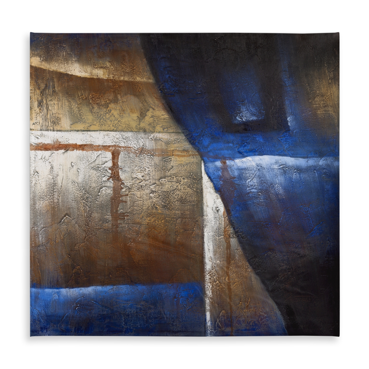 Picture of Begin Home Decor C1TC5858XW89P9 58 x 58 in. Bronze Shapes Blue Light Tablecloth - Indoor Outdoor Decor