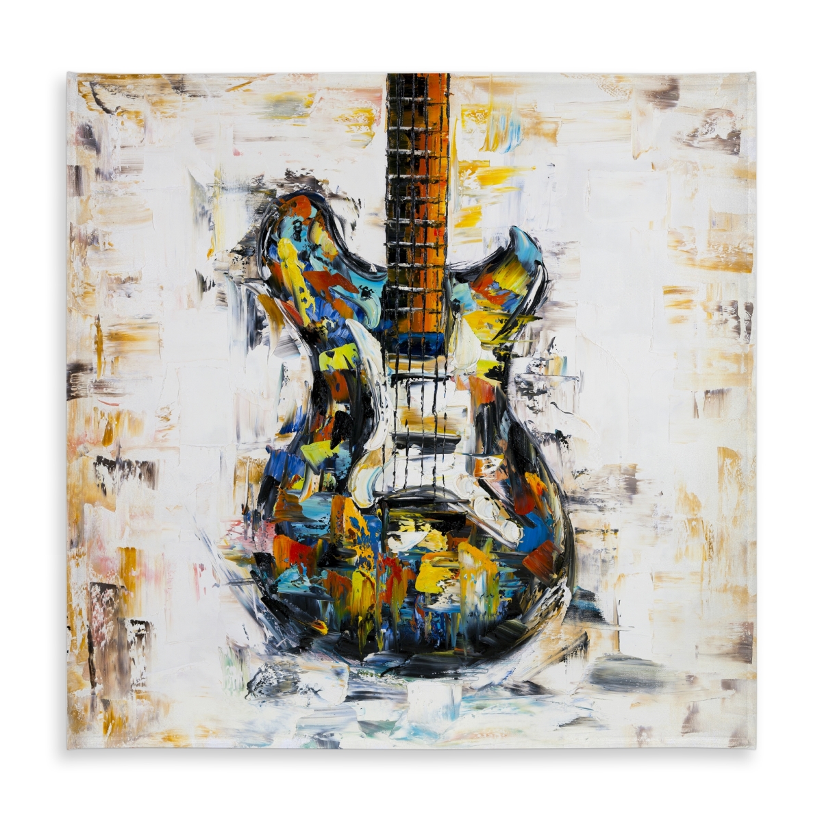 Picture of Begin Home Decor C1TC5858AHOTY4 58 x 58 in. Abstract Colorful Guitar Tablecloth - Indoor & Outdoor Decor